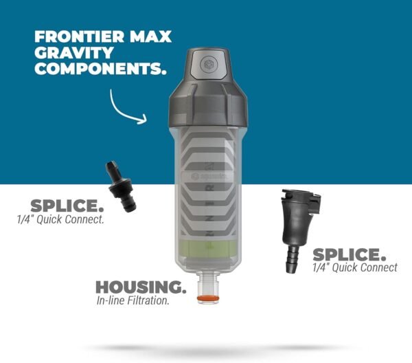 Aquamira, Frontier Max, Filtration System, Includes Backcountry Green Filter, Black and Gray - Image 4